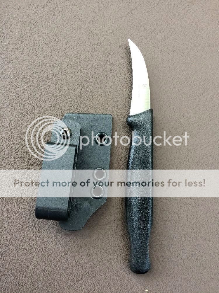 Victorinox 'Bird's Beak' paring knife w/ custom sheath